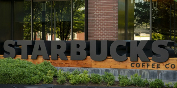 Unionized workers at Starbucks in the United States are walking off the job Friday in a strike that is set to spread over the following days. ©AFP