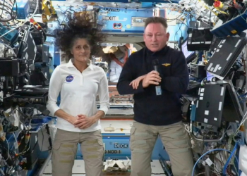 US astronauts Suni Williams (L) and Butch Wilmore took off aboard Boeing's Starliner in June 2024 for what was meant to be an eight-day mission -- they now will not return until spring 2025. ©AFP