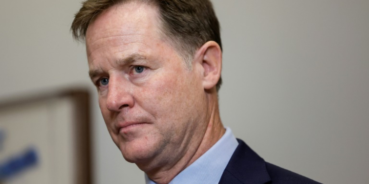 Meta president of global affairs Nick Clegg says the Facebook parent is looking to improve the 'precision' with which it targets content for removal after admitting it may have overdone enforcement in the past. ©AFP