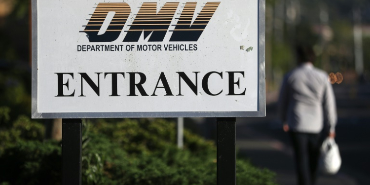 California's Department of Motor Vehicles (DMV) is responsible for licensing vehicles in the state . ©AFP