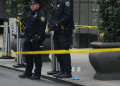 New York police confirmed a shooting with officers swarming around the area around the Hilton hotel. ©AFP