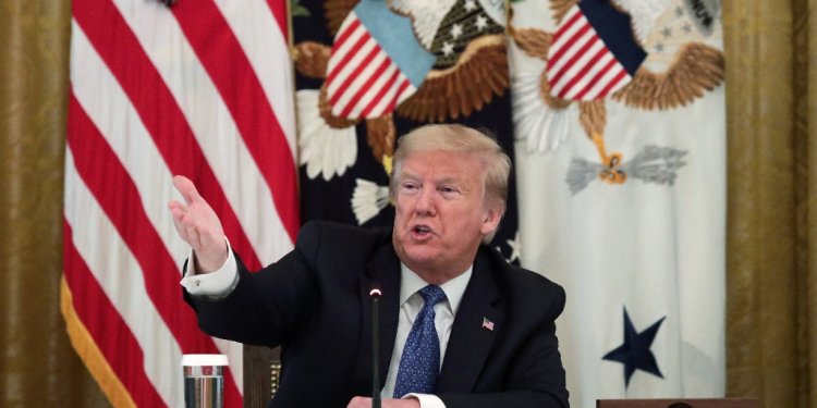 Donald Trump, pictured at a cabinet meeting in his first term, has surrounded himself with billionaires for his second term / ©AFP