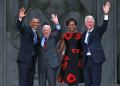 Former presidents including Barack Obama and Bill Clinton, pictured here with Jimmy Carter in 2013, paid their condolences on the death of the one-time peanut farmer and Nobel laureate / ©AFP