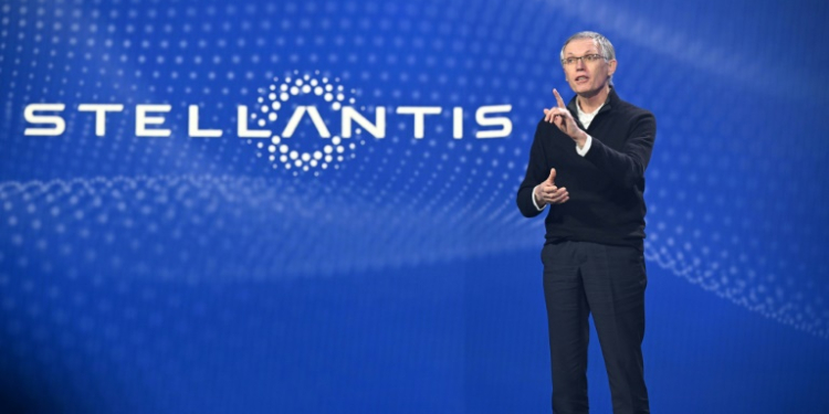 Stellantis CEO Carlos Tavares, pictured in January 2023, was made chief executive when PSA and Fiat-Chrysler merged to form the new group. ©AFP