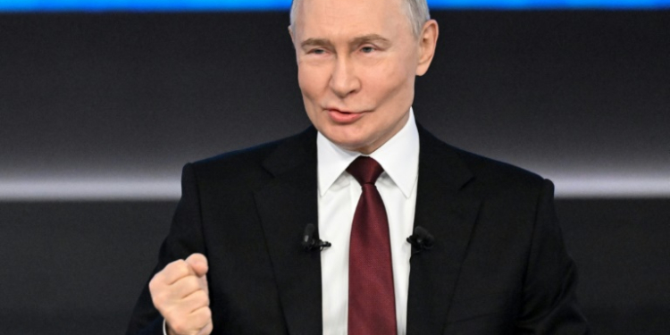 Vladimir Putin's traditional annual question and answer sessions can last hours. ©AFP