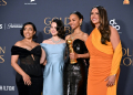 The "Emilia Perez" cast pose with the  Golden Globe Award for Best Motion Picture – Musical or Comedy. ©AFP