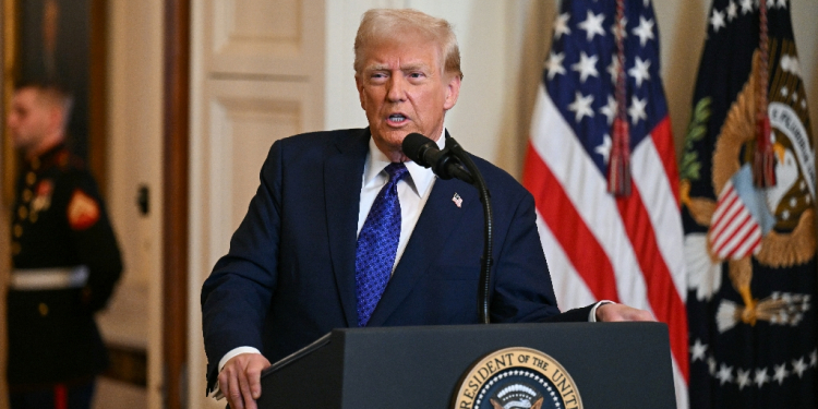 US President Donald Trump speaks before signing the Laken Riley Act in the East Room of the White House in Washington, DC, January 29, 2025 / ©AFP