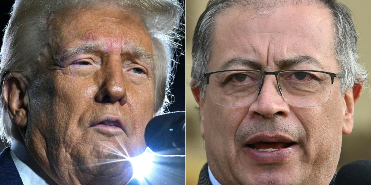 US President Donald Trump's immigration crackdown has put him at odds with Colombian President Gustavo Petro (R) / ©AFP