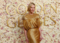 Australian actress Cate Blanchett glittered in golden Louis Vuitton at the Golden Globes. ©AFP