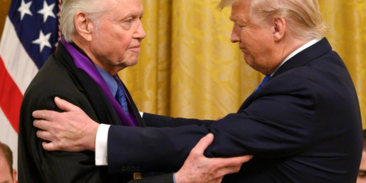 Jon Voight, one of Hollywood's few outspoken backers of Donald Trump, received the National Medal of Arts from the Republican during his first term. ©AFP