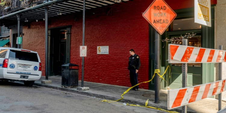 The French Quarter, near Bourbon Street, is blocked off by a heavy police and FBI presence after a truck plowed into a crowd of New Year's revelers, killing 15, in New Orleans, Louisiana, on January 1, 2025. ©AFP