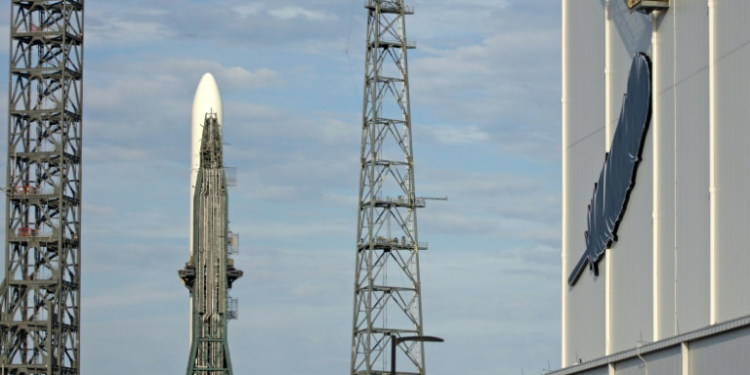 Blue Origin's New Glenn rocket sits on the launch pad at the Kennedy Space Center in Cape Canaveral, Florida, on January 11, 2025. ©AFP