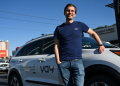 Thomas von der Ohe, CEO and Co-Founder of Vay Technology, stands for a portrait with a remote driving Kia. Over the last year, riders in Las Vegas have been able to test drive the vehicle . ©AFP