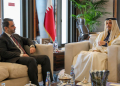 Asaad al-Shaibani (L), foreign minister for the interim Syrian government, met with Qatar's Prime Minister and Minister of Foreign Affairs Mohammed bin Abdulrahman bin Jassim Al-Thani in Doha / ©AFP