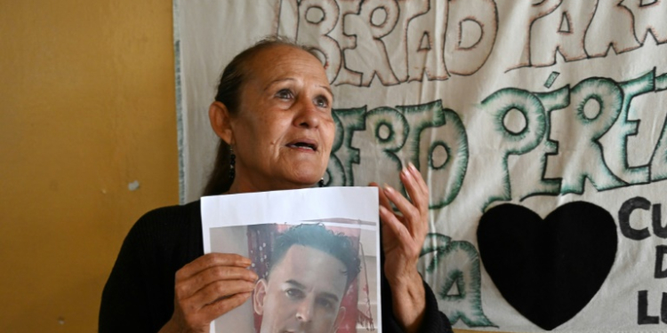 Liset Fonseca is anxiously awaiting news on the fate of her son Roberto Perez, sentenced to 10 years' imprisonment for taking part in anti-government protests in 2021. ©AFP