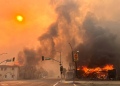 Flames from the wind-driven Eaton Fire engulf a house in Altadena, California, January 8, 2025. ©AFP