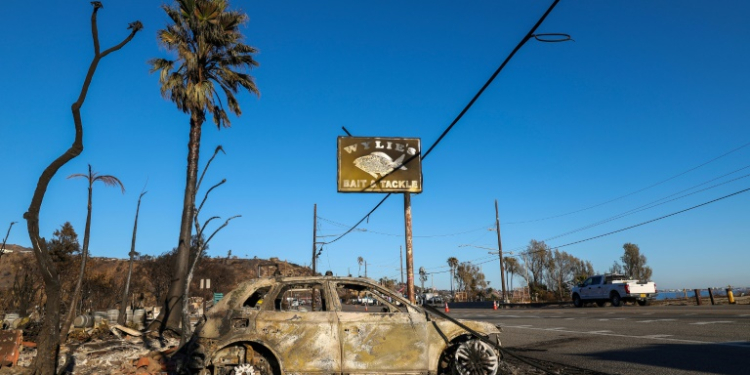 Large areas are in ruins after huge fires ripped through parts of Los Angeles. ©AFP