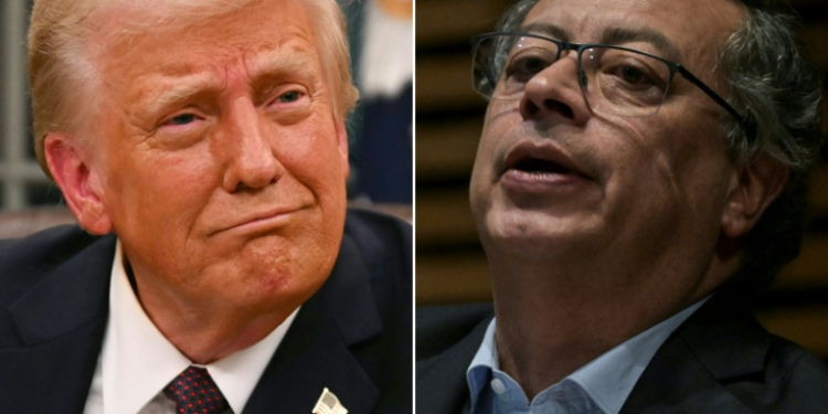 US President Donald Trump and Colombian President Gustavo Petro levied tariff threats against each other less than a week after the former took office. ©AFP