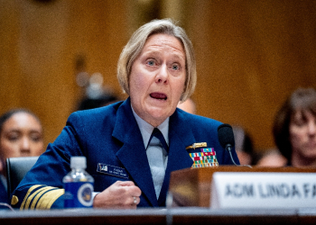 Admiral Linda Fagan, pictured speaking during a Senate hearing in June 2024, has been replaced as head of the US Coast Guard / ©AFP