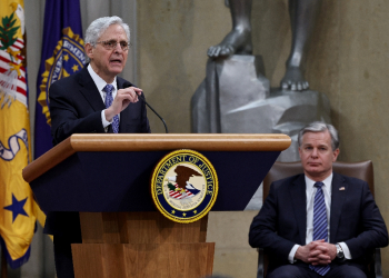 US Attorney General Merrick Garland delivers his farewell address to Justice Department employees / ©AFP