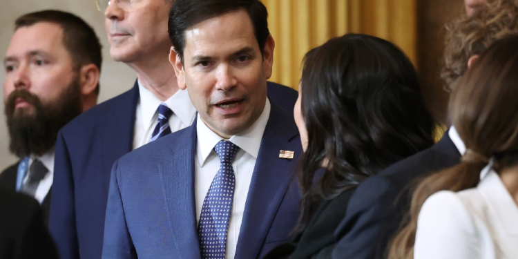 US Senator Marco Rubio, President-elect Donald Trump's nominee to be secretary of state, arrives ahead of Trump's inauguration in the US Capitol / ©AFP