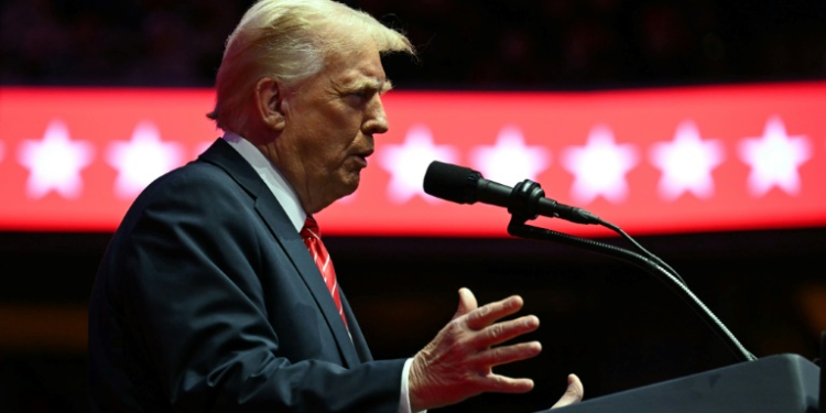 US President-elect Donald Trump speaks at a MAGA victory rally in Washington, one day ahead of his inauguration ceremony. ©AFP