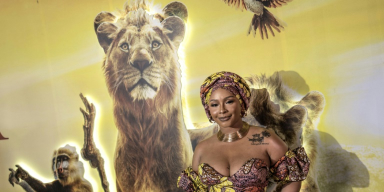 Television personality Boity Thulo poses on the red carpet at the South African premiere of Disney’s 'Mufasa: The Lion King' in Johannesburg on December 12, 2024 . ©AFP