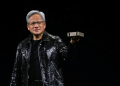 Nvidia CEO Jensen Huang unveiling a new line of GPUs designed to pack artificial intelligence into personal computers. ©AFP