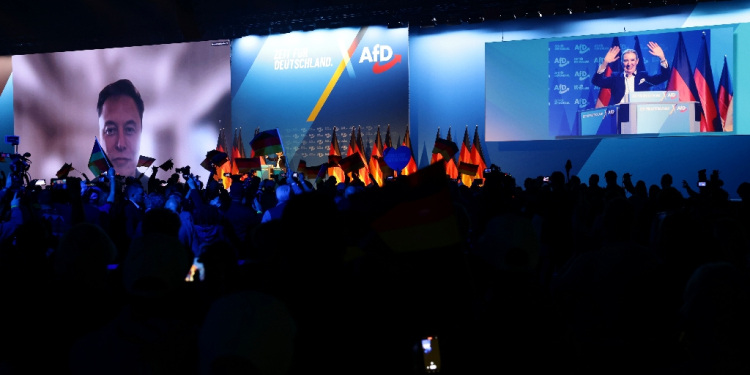 Musk told AfD supporters that their party was 'the best hope for the future of Germany' / ©AFP