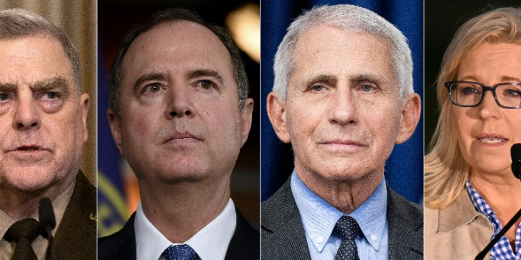 Pardoned to protect them from Trump's revenge -- retired general Mark Milley, Senator Adam Schiff, Covid advisor Anthony Fauci and former Representative Liz Cheney / ©AFP