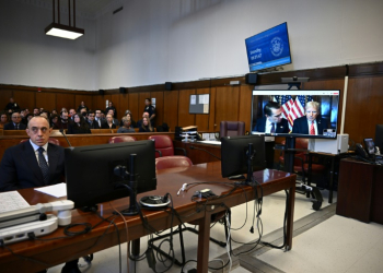 What once had the potential to be one of the more dramatic sentencings in modern United States history ended in the most banal of ways...via video chat, Donald Trump calling in from Florida. ©AFP