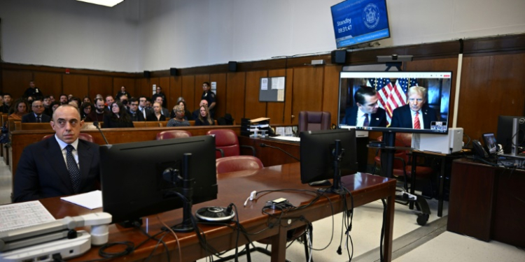 What once had the potential to be one of the more dramatic sentencings in modern United States history ended in the most banal of ways...via video chat, Donald Trump calling in from Florida. ©AFP