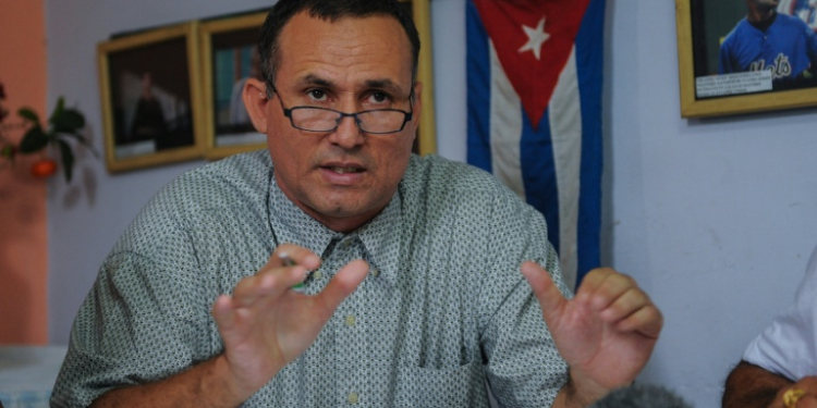 This file photo shows Cuban opposition leader Jose Daniel Ferrer speaking in Havana on May 12, 2016. ©AFP