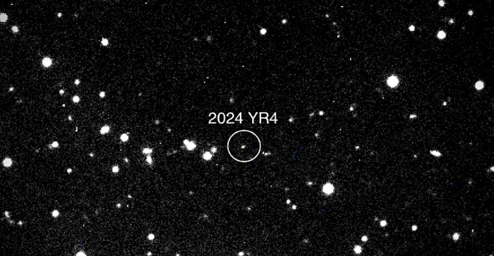 This handout picture provided by NASA shows asteroid 2024 YR4, which scientists say has a slim change of slamming into Earth in late 2032. ©AFP