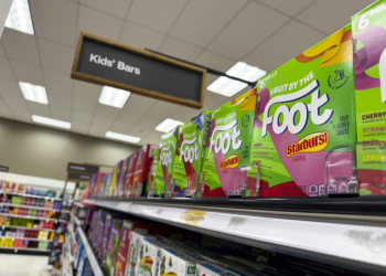 Fruit by the Foot, a product that uses Red Dye No 3, can be seen on a shelf at a supermarket in this illustration photograph on December 27, 2024. ©AFP