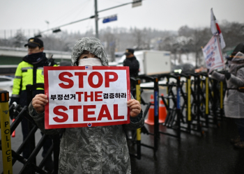 South Koreans have used the slogan invoking US President-elect Donald Trump who used the term after his 2020 presidential election loss / ©AFP