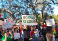 Hundreds of Latino protesters in Houston held a demonstration Sunday against US President Donald Trump's push to deport migrants / ©AFP