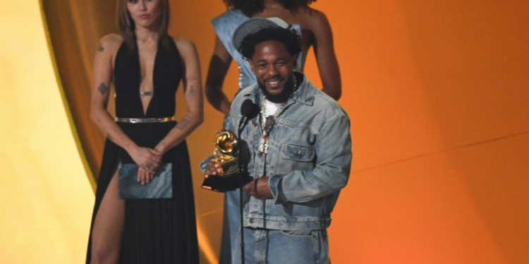 US rapper Kendrick Lamar won the Grammy for Record of the Year for 'Not Like Us'. ©AFP