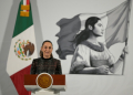 Mexico's President Claudia Sheinbaum speaks during her daily press conference. ©AFP