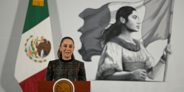 Mexico's President Claudia Sheinbaum speaks during her daily press conference. ©AFP